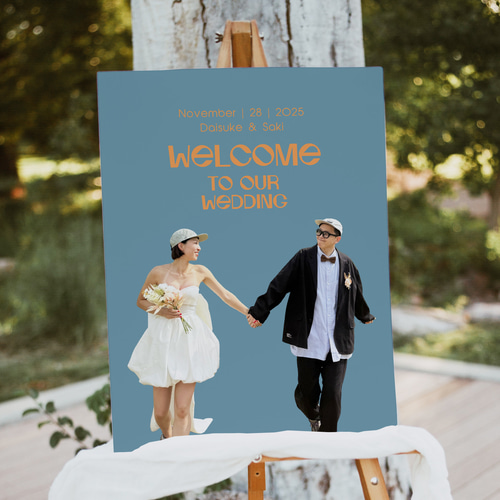 ウェルカムボード 結婚式 ウェルカムスペース レトロ 映画風 ヴィンテージ映画ポスター風 おしゃれ 写真ウェルカムボード