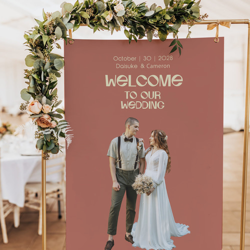 ウェルカムボード 結婚式 ウェルカムスペース レトロ 映画風 ヴィンテージ映画ポスター風 おしゃれ 写真ウェルカムボード