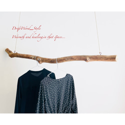 流木インテリア 真っすぐで無骨な大型流木のハンガーラック 北欧 衣装掛け ハンギング 吊り下げ ハンガーポール N2 6枚目の画像