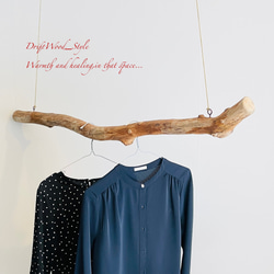 流木インテリア 真っすぐで無骨な大型流木のハンガーラック 北欧 衣装掛け ハンギング 吊り下げ ハンガーポール N2 1枚目の画像