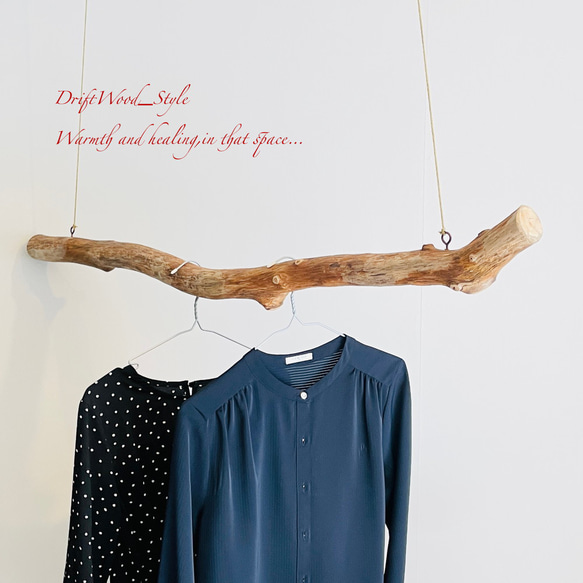 流木インテリア 真っすぐで無骨な大型流木のハンガーラック 北欧 衣装掛け ハンギング 吊り下げ ハンガーポール N2 1枚目の画像