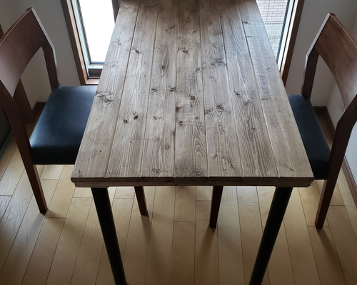 60×71 高さ71 アンティークカフェテーブルウォールナットワックス仕上げ