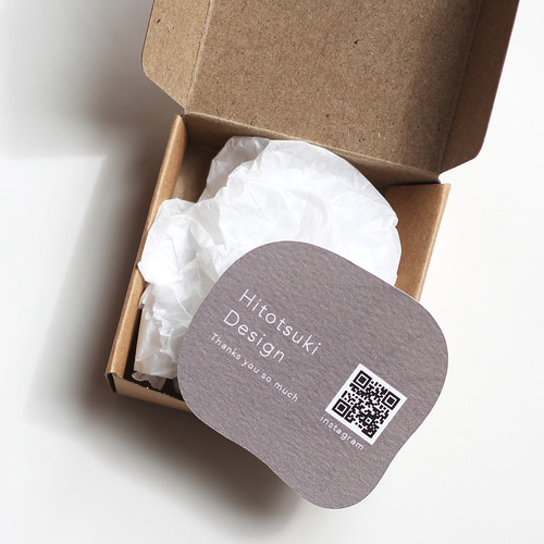 ショップカード セミオーダー 作成 QRコード 型抜き メッセージカード