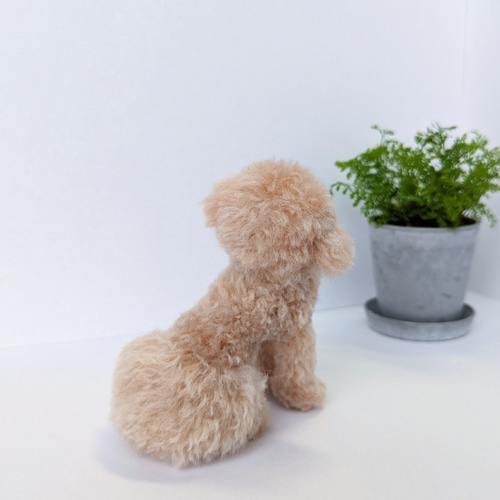 トイプードル 羊毛フェルト ぬいぐるみ 犬 置き物 送料無料 羊毛