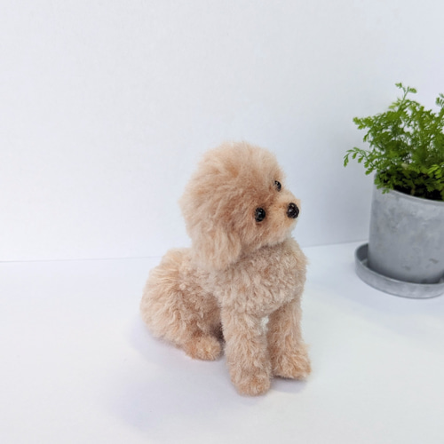 トイプードル 羊毛フェルト ぬいぐるみ 犬 置き物 送料無料 羊毛