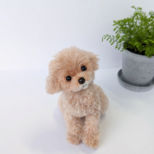 トイプードル 羊毛フェルト ぬいぐるみ 犬 置き物 送料無料 羊毛