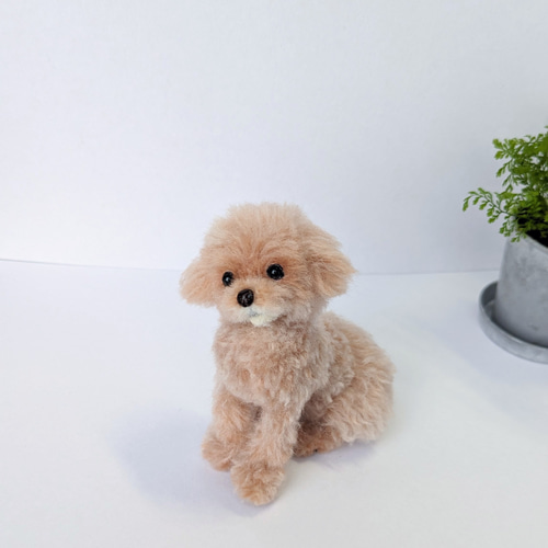 トイプードル 羊毛フェルト ぬいぐるみ 犬 置き物 送料無料 羊毛