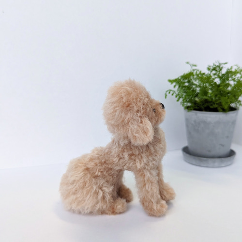 トイプードル 羊毛フェルト ぬいぐるみ 犬 置き物 送料無料 羊毛