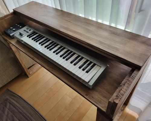 DTMデスク F-140-45 バンド メイド 打ち込みシンセサイザー キーボード