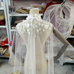 美容產品！ 3D雨披 3D蕾絲刺繡 純粹美麗 新娘/婚禮/餘興派對 第4張的照片