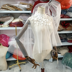 美容產品！ 3D雨披 3D蕾絲刺繡 純粹美麗 新娘/婚禮/餘興派對 第2張的照片