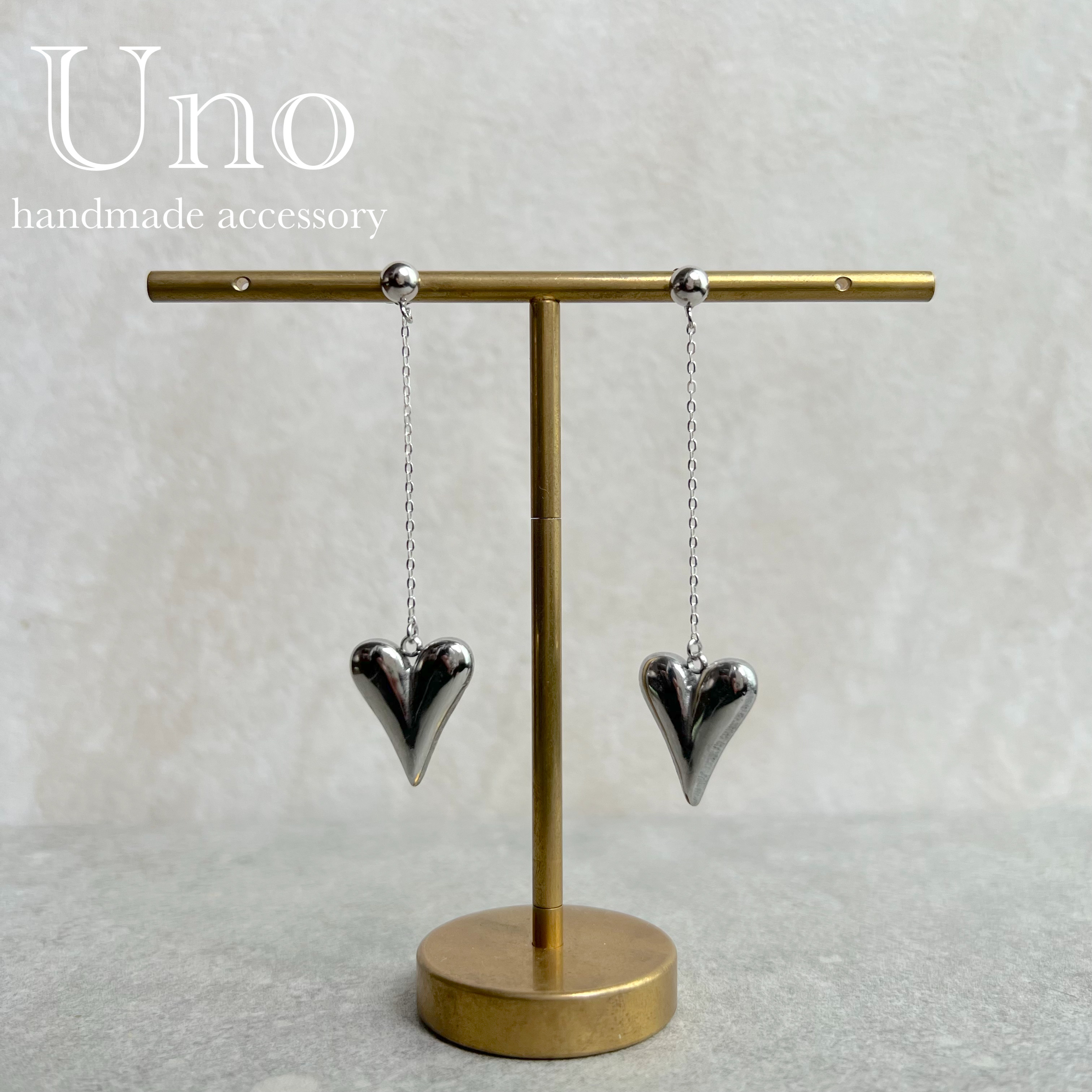 plump heart (silver/long)