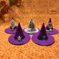 【パッチン留め】魔女のとんがり帽子紫ｆ 12枚目の画像