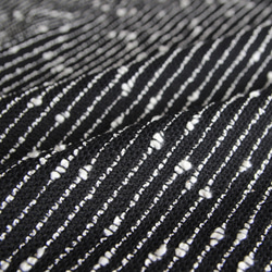 手織りコットン3シーズンストール ブラック x ホワイト ドットストライプ 3枚目の画像