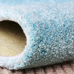 【受注制作】手織りニュージーランドウールカーペット ハンドメイドカシミアウール絨毯 手編ラグ マット モルディブビーチ 9枚目の画像
