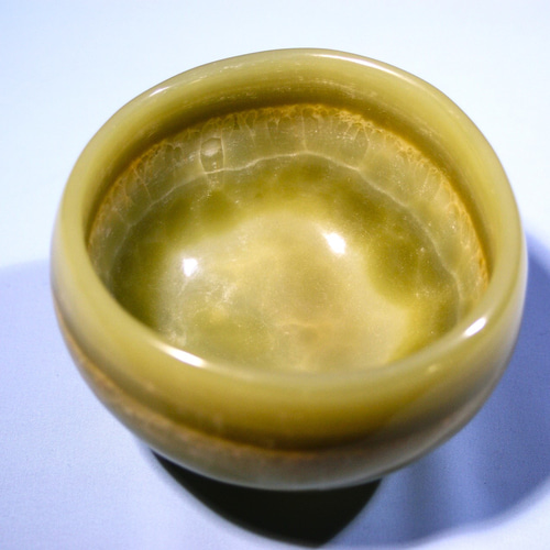 石の器 抹茶茶碗 『盛夏Ⅱ』 花器 自然石オニックスを使った彫刻作品