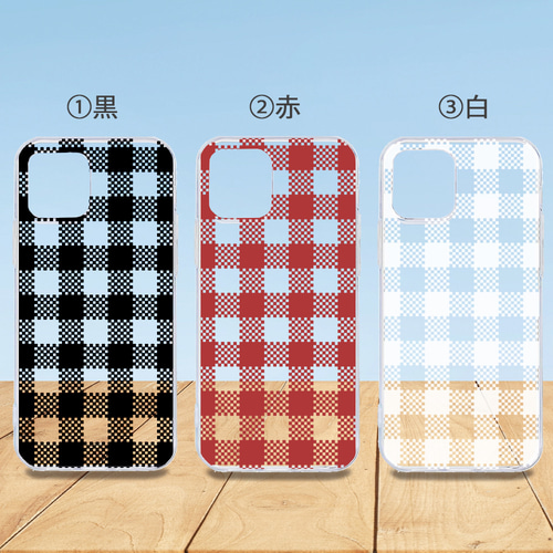 ソフトクリアケース チェック柄 iPhone16e 16 15 14 13 12