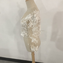 婚紗 僅限上衣 3D 3D 蕾絲刺繡 Bolero 3/4 袖長 新娘/婚禮 第3張的照片
