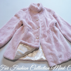 柔らかな印象を与える☆上品なフレンチローズピンクミンクコート 毛皮コート リアルファーコート 8枚目の画像