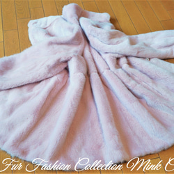 柔らかな印象を与える☆上品なフレンチローズピンクミンクコート 毛皮コート リアルファーコート 12枚目の画像