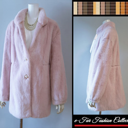 柔らかな印象を与える☆上品なフレンチローズピンクミンクコート 毛皮コート リアルファーコート 3枚目の画像