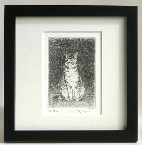 猫・2014/銅版画(額カラー・黒/あり) 版画 Atelie Gray 通販 猫・2014/銅版画(額カラー・黒/あり) 版画 Atelie Gray 通販