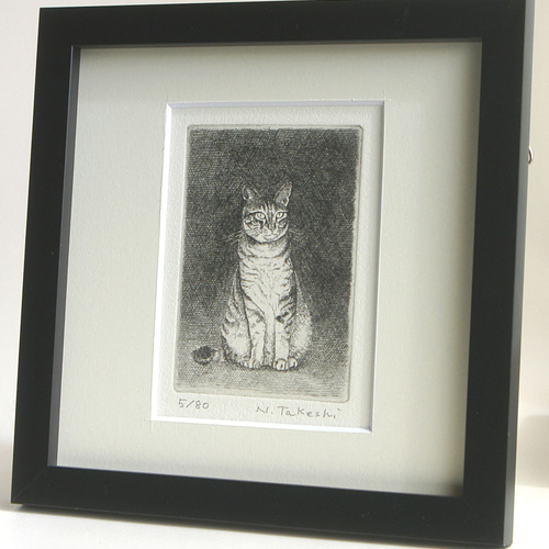 猫・2014/銅版画(額カラー・黒/あり) 版画 Atelie Gray 通販 猫・2014/銅版画(額カラー・黒/あり) 版画 Atelie Gray 通販