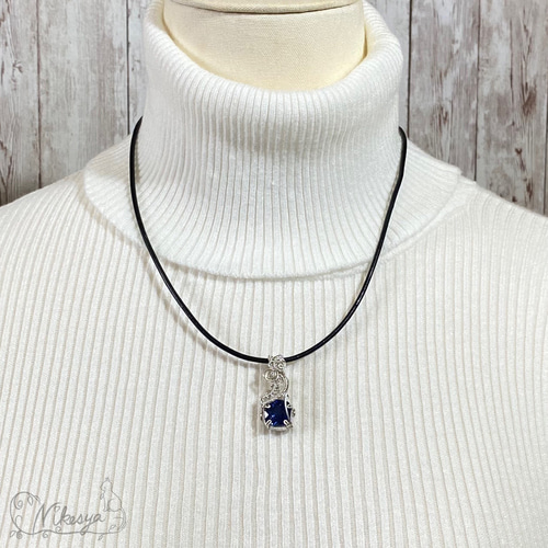 Silver999】ブルーサファイアのペンダントトップ【ワイヤー