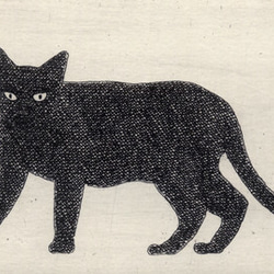 黒い猫・2020/銅版画(額カラー・黒/あり） 5枚目の画像