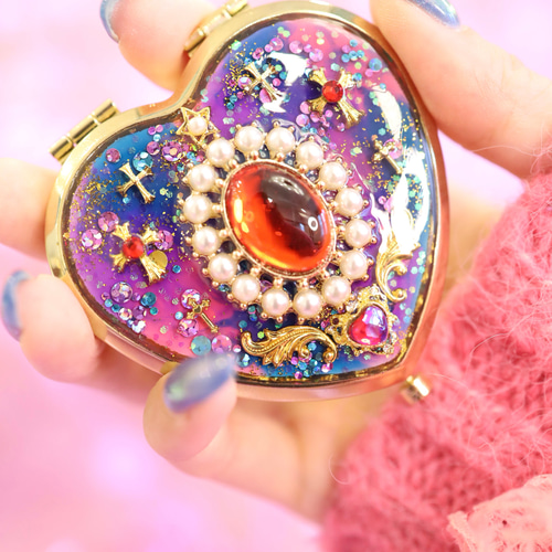 秘密の魔法鏡✨ルビィレッド、サファイアブルー 手鏡 AnJurg💎発送遅延