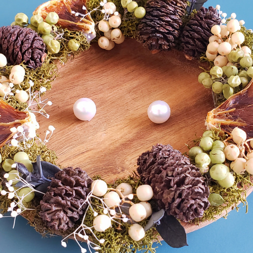 リースのリングピロー【Orange】 秋 ドライオレンジ