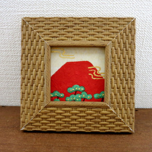 油絵 ミニ絵画 【赤富士と太陽】 油絵 ミニ絵画 【赤富士と太陽】 | HIROSHI1990