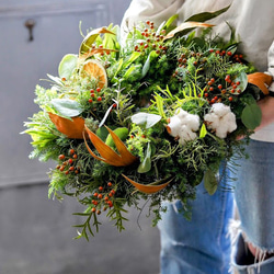 再販】特大クリスマスリース2025 大人っぽく上品な森のナチュラル