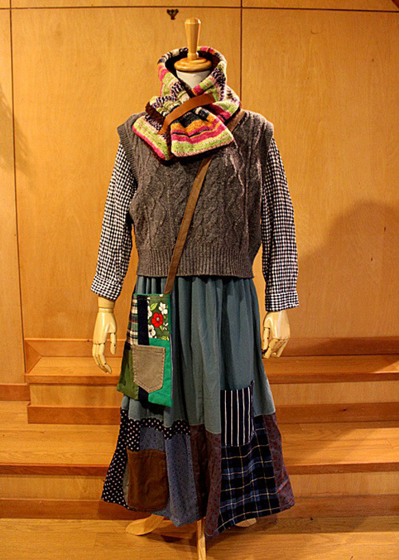 vintage セミノール パッチワーク スカート Lady's】 セミノール パッチワーク イージースカート / 古着 民族