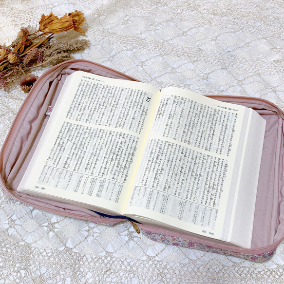 LIBERTY 中型聖書カバー［BOXタイプ］✳︎  アシュテッド　オペラモーブ（ピンク） 5枚目の画像