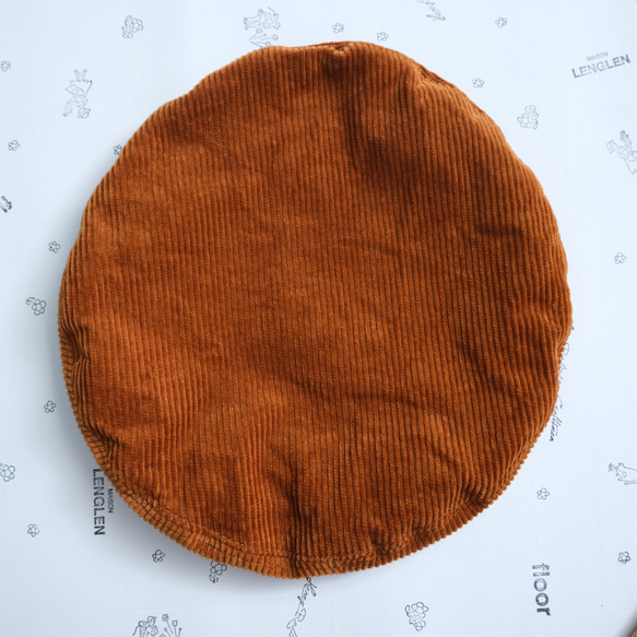 　reversible  beret    corduroy & landscape cotton poplin 第11張的照片