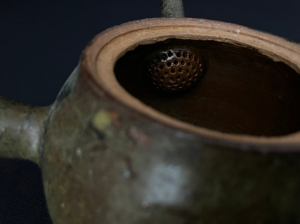 鶯マット 急須　日本茶　茶こし　手作り　一点物　 6枚目の画像