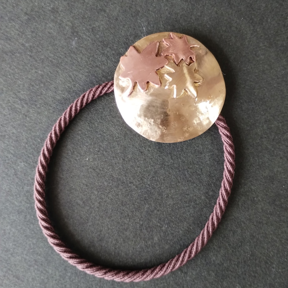 紅葉月ヘアゴム　真鍮・銅 3枚目の画像