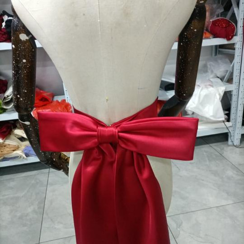 ウェディングドレス用 アクセ サテン サッシュリボン ベルト ネイビー  