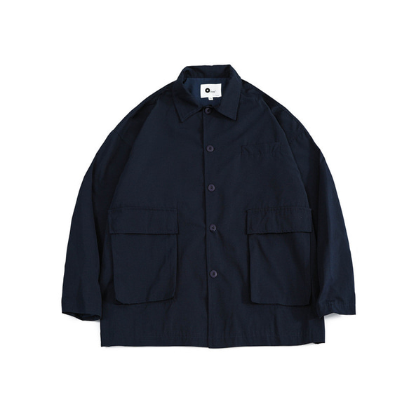 秋冬新品 機能的なジャケット メンズ 無地 レトロ アウトドアアウターコート ワークジャケット ネイビーブルー 1枚目の画像