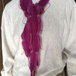 値下げ　フェルト化ミニマフラー　手織りミニマフラー　フェルトアクセサリー　 1枚目の画像