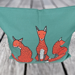 森林靠墊 狐狸圖案靠背 藍綠色 - 檜木香 - 第8張的照片