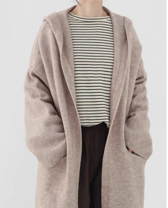 【秋冬春】  ロングカーディガン ゆったりコート 3色　温かいセーター 5枚目の画像