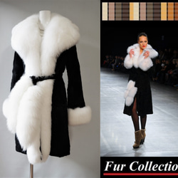 優雅な雰囲気を醸し出す☆ホワイト白フォックスファー×シェアード黒