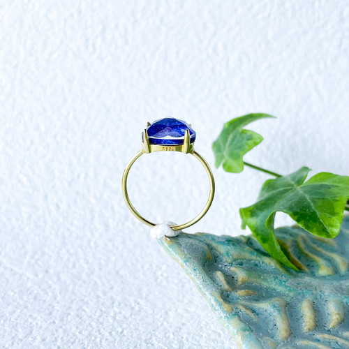 ラピスラズリ × クリスタル リング 18KGP(silver925 )＊7〜11号