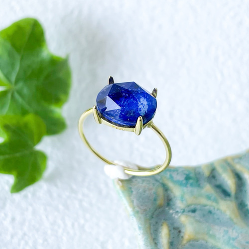 ラピスラズリ × クリスタル リング 18KGP(silver925 )＊7〜11号