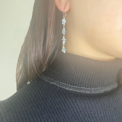 14kgf】Aqua Margarita ピアス（フック・チェーン） ハルキャロル 通販