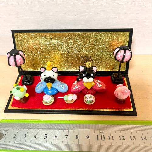 樹脂粘土レジン〜粘土細工 お雛様(猫) 多肉植物 ちねってMina〜粘土