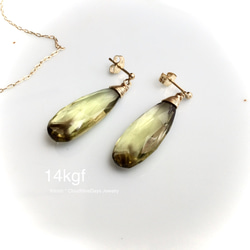 コッパーガーネットアメジストピアス 14kgf ペアシェイプ