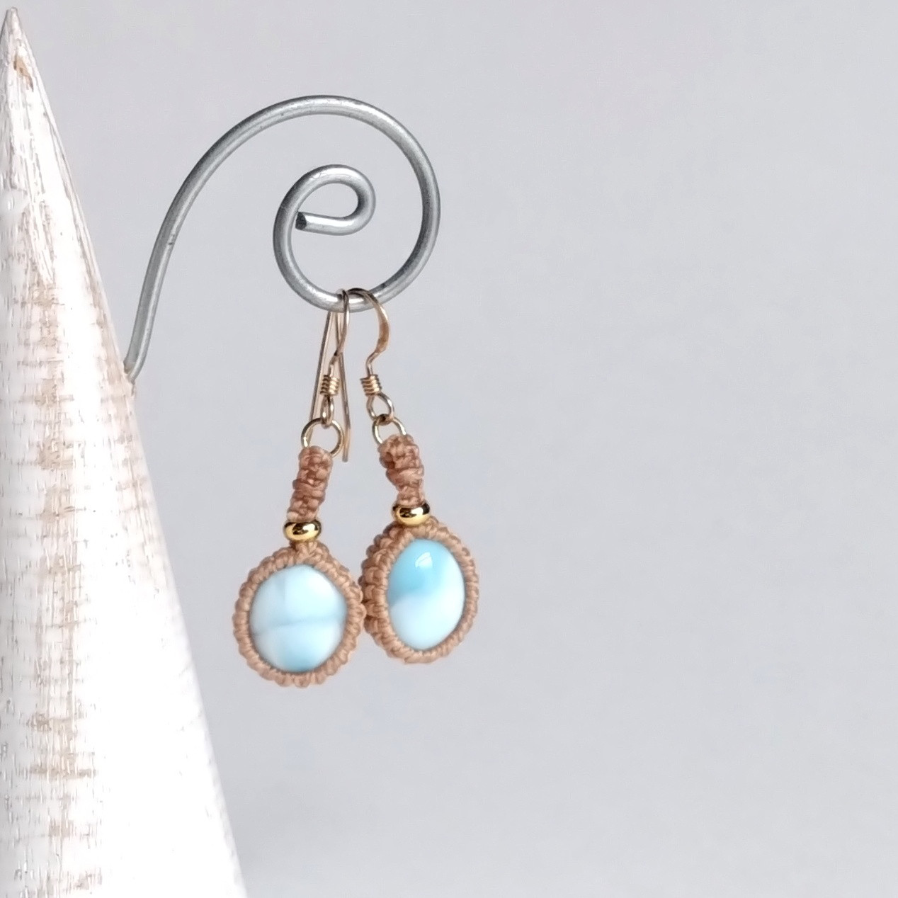 ラリマー マクラメピアス